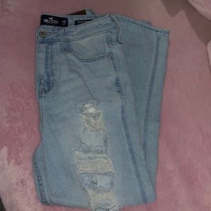 Hollister ripped high rise mom jeans